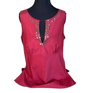 New York & Company Tank Womens 12 Silk Gypsy Boho Sexy Vintage